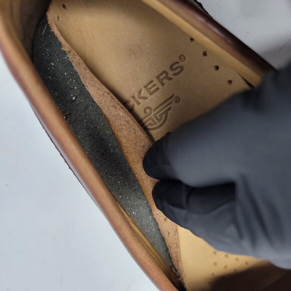 Vintage Old Money Academia Professor Woven Leather Driving Loafers Brown Slip-On - Picture 10 of 11